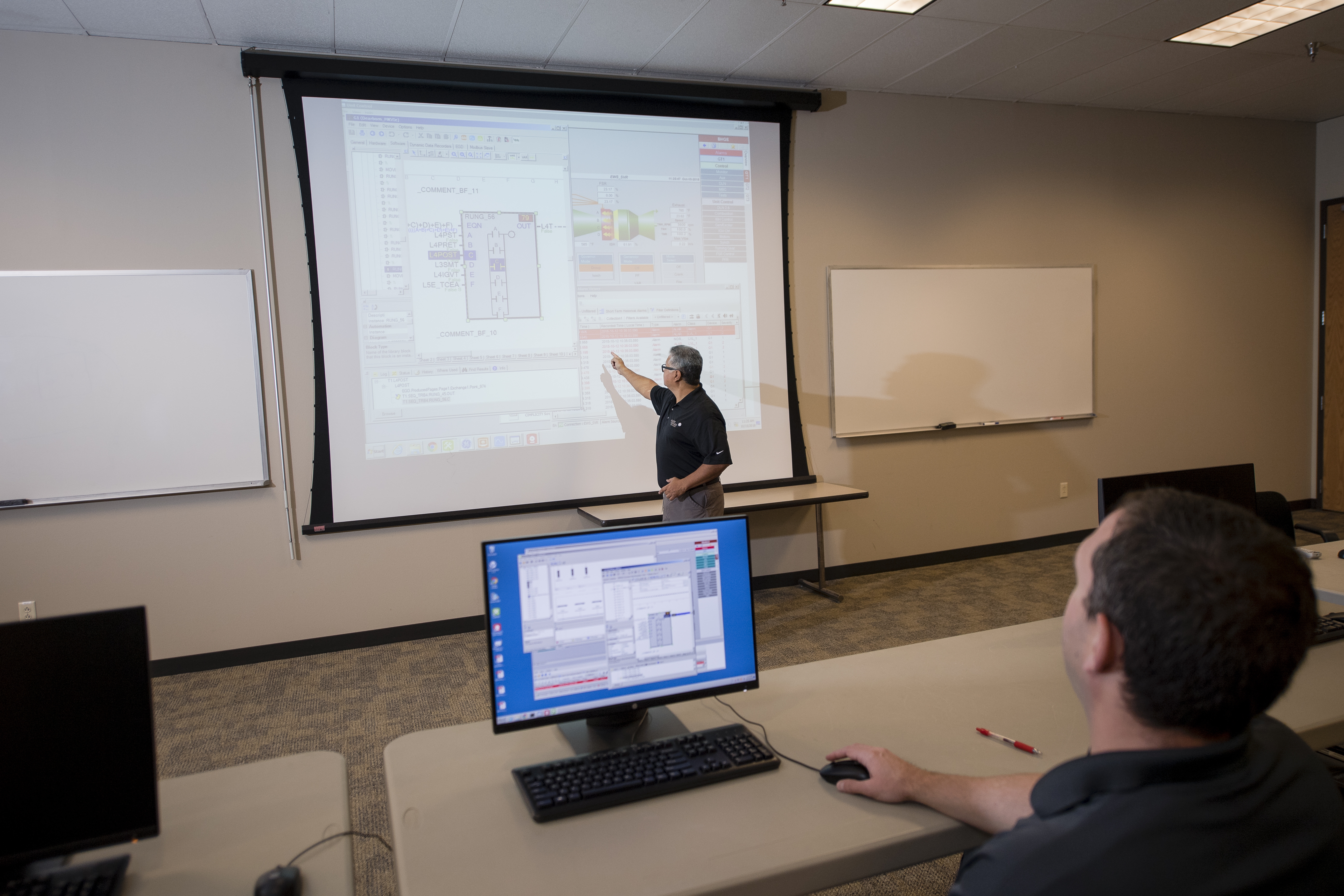 Classroom Instructor teaches the course while the student follows along on the computer.